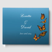 （昆虫）オオカバマダラ、モナーク蝶ブルーグラデーション ゲストブック (正面)