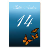 (昆虫)オオカバマダラ、モナーク蝶ブルーグラデーション テーブルナンバー (正面)