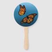 (昆虫)オオカバマダラ、モナーク蝶ブルーグラデーション ハンドファン (裏面)