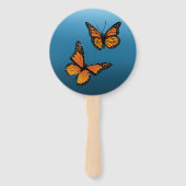 (昆虫)オオカバマダラ、モナーク蝶ブルーグラデーション ハンドファン (正面)