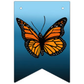 (昆虫)オオカバマダラ、モナーク蝶ブルーグラデーション バンティングフラッグ (第1の旗)