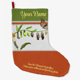（昆虫）オオカバマダラ、モナーク蝶ライフサイクル ラージクリスマスストッキング