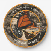 （昆虫）オオカバマダラ、モナーク蝶自然パーソナライズされたパーティー ペーパープレート (正面)