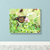 （昆虫）オオカバマダラ、モナーク蝶 キャンバスプリント (インサイチュ (ウッドフロア))