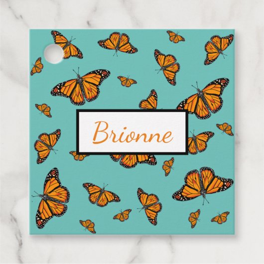 （昆虫）オオカバマダラ、モナーク蝶 フェイバータグ (正面)