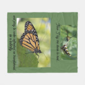 （昆虫）オオカバマダラ、モナーク蝶 フリースブランケット (正面(横))