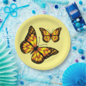 （昆虫）オオカバマダラ、モナーク蝶 ペーパープレート (パーティー)