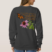 （昆虫）オオカバマダラ、モナーク蝶、円錐花 スウェットシャツ (裏面)