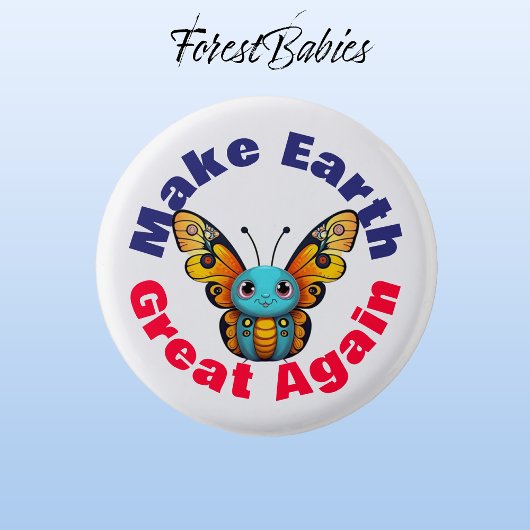 （昆虫）オオカバマダラ、モナーク蝶、再び地球を素晴らし作る、動物 缶バッジ