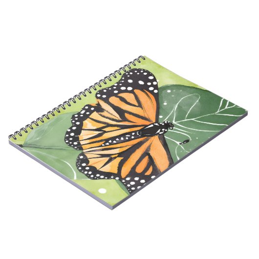 (昆虫)オオカバマダラ、モナーク蝶 | 美しい水色 ノートブック (左側)