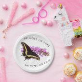 （昆虫）オオカバマダラ、モナーク蝶（黒/黄）薄紫 ペーパープレート (パーティー)