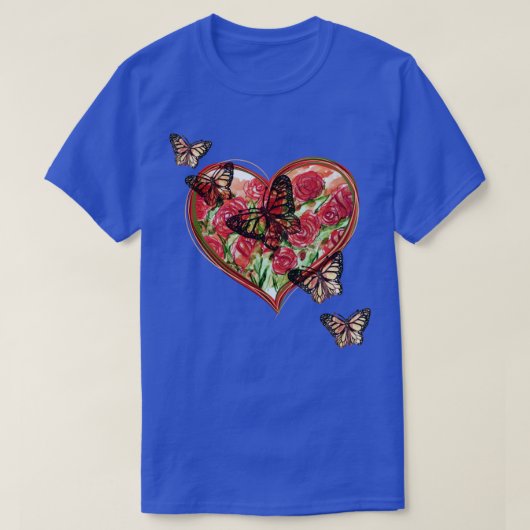 (昆虫)オオカバマダラ、モナーク蝶 Tシャツ (デザイン正面)