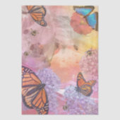 (昆虫)オオカバマダラ、モナーク蝶nビーズコラージュ 薄葉紙 (正面)