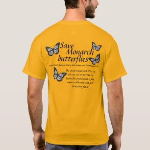 (昆虫)オオカバマダラ、モナーク蝶Tシャツ Tシャツ