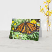 (昆虫)オオカバマダラ、モナーク陛下(4)グリーティングカード カード (黄色い花)