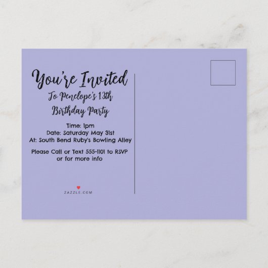 (昆虫)オオカバマダラ、モナーク インビテーションポストカード (裏面)