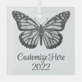 （昆虫）オオカバマダラ、モナーク ガラスオーナメント