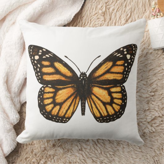 (昆虫)オオカバマダラ、モナーク クッション (ブランケット)