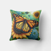 （昆虫）オオカバマダラ、モナーク クッション (裏面)