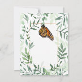 （昆虫）オオカバマダラ、モナーク·クリサリスつるとチョウの注 カード (裏面)