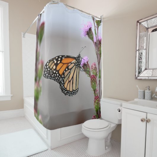 （昆虫）オオカバマダラ、モナーク シャワーカーテン (インサイチュ)