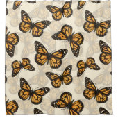 （昆虫）オオカバマダラ、モナーク シャワーカーテン (正面)