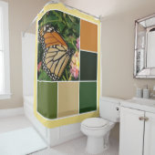 (昆虫)オオカバマダラ、モナーク シャワーカーテン (インサイチュ)