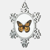 (昆虫)オオカバマダラ、モナーク スノーフレークピューターオーナメント (右)