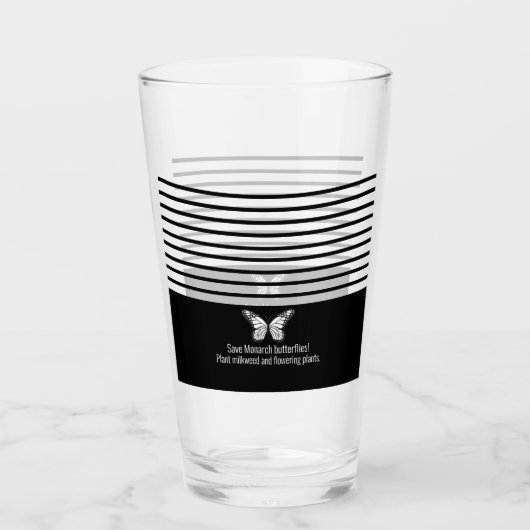 （昆虫）オオカバマダラ、モナーク タンブラーグラス (正面)