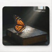 （昆虫）オオカバマダラ、モナーク・バタフライ・オン・ア・神聖な聖書 マウスパッド (正面)