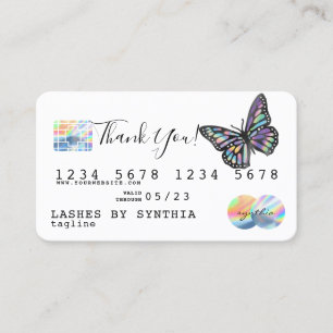 (昆虫)オオカバマダラ、モナーク·ホログラフ感謝クレジモダンットカード 名刺