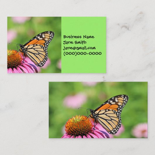 (昆虫)オオカバマダラ、モナーク 名刺 (正面/裏面)