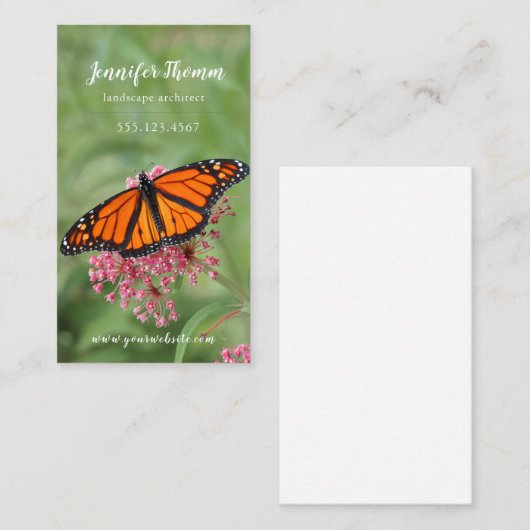 (昆虫)オオカバマダラ、モナーク 名刺 (正面/裏面)