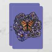 (昆虫)オオカバマダラ、モナーク 招待状 (正面/裏面)