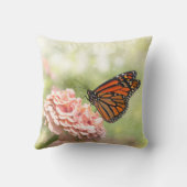 （昆虫）オオカバマダラ、モナーク《植物》百日草 クッション (裏面)