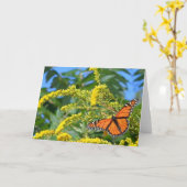 （昆虫）オオカバマダラ、モナーク- 空白のグリーティングカード カード (黄色い花)