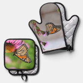 （昆虫）オオカバマダラ、モナーク 鍋つかみ&鍋敷きセット (正面/裏面)