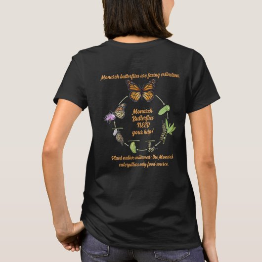 (昆虫)オオカバマダラ、モナーク Tシャツ (裏面)