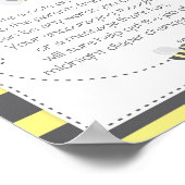 （昆虫）マルハナバチおむつ思考ベビーシャワーゲームサイン ポスター (角)