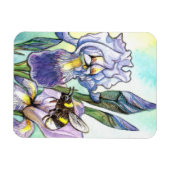 (昆虫)マルハナバチとアイリス マグネット (横)