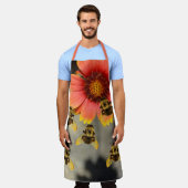 (昆虫)マルハナバチとギラディアの花 エプロン (着用した状態)