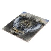 《昆虫》マルハナバチの頭部 タイル (側面)