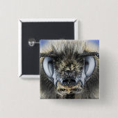 《昆虫》マルハナバチの頭部 缶バッジ (正面&裏面)