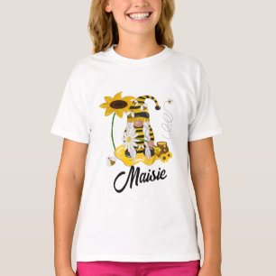 (昆虫)マルハナバチひまわりパーソナライズされた格言Tシャツ Tシャツ