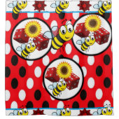 （昆虫）マルハナバチひまわり子供用シャワーカーテン シャワーカーテン (正面)