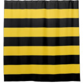 （昆虫）マルハナバチイエローと黒の水平ストライプ色 シャワーカーテン (正面)
