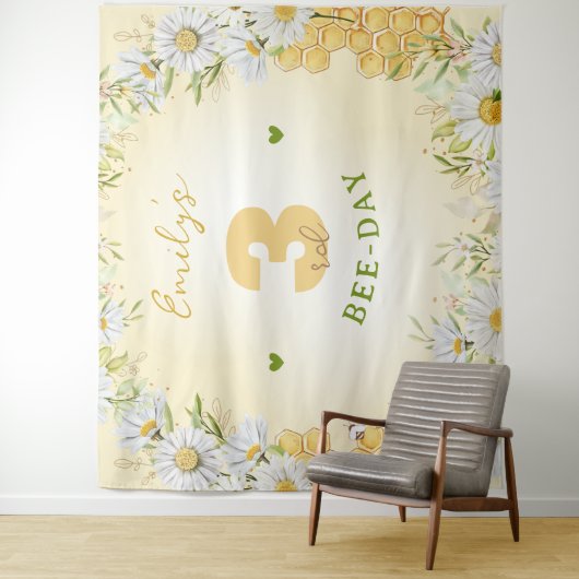 （昆虫）マルハナバチイエローキッズガールズバースデーパーティーハニー タペストリー (インサイチュ)