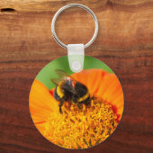 (昆虫)マルハナバチオンオレンジフラワー キーホルダー (正面)