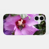 （昆虫）マルハナバチオンハイビスカスフラワー iPhone 16ケース (裏面横)