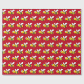 （昆虫）マルハナバチオン赤 ラッピングペーパー (フラット)